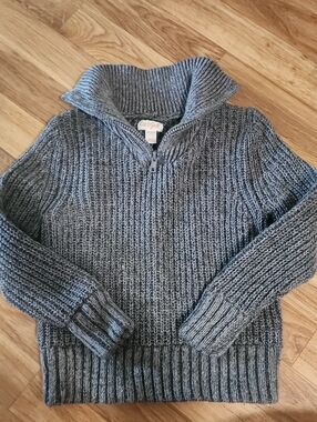 Cat & Jack Gray Ribbed Half-Zip Sweater